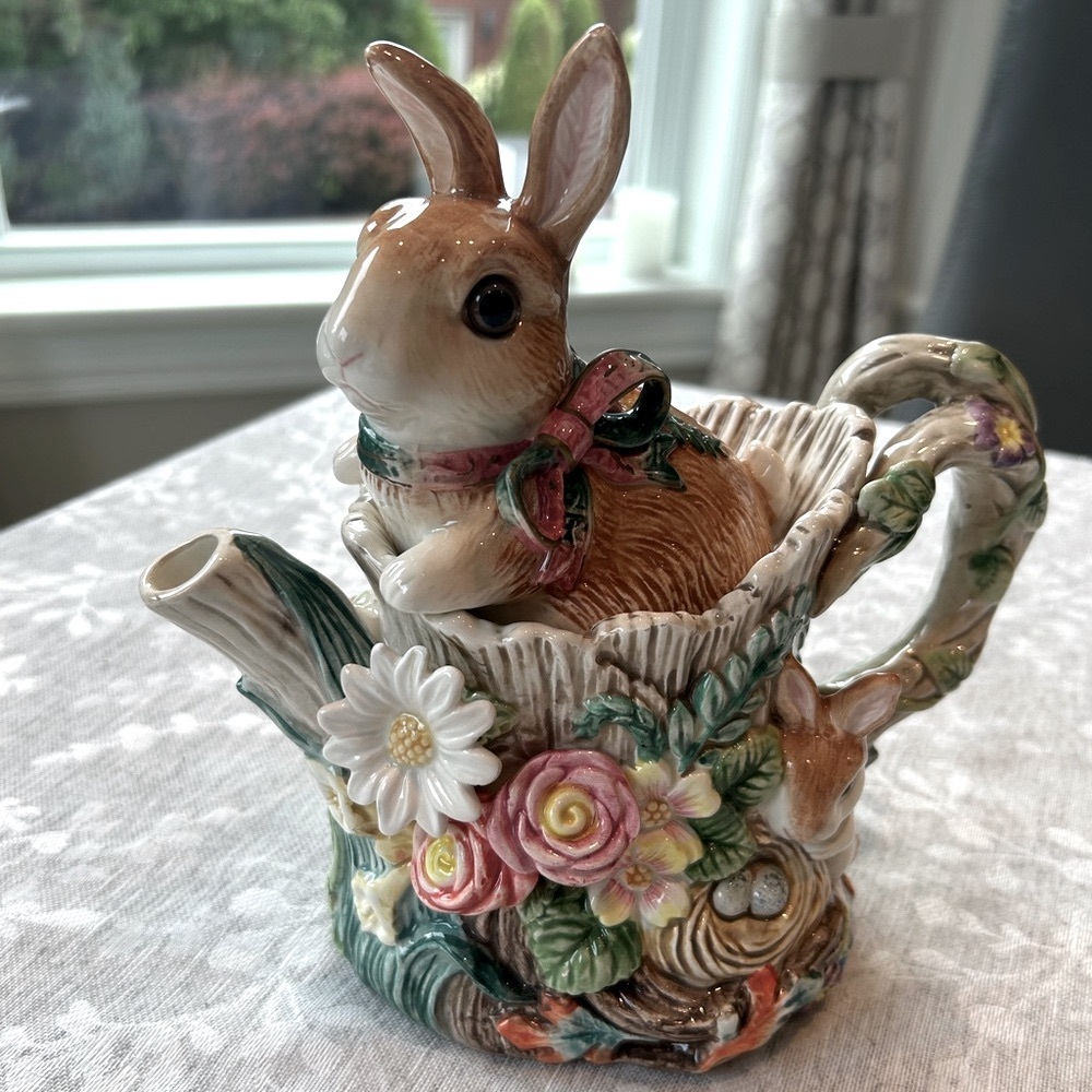 Vintage Fitz and Floyd Classics Bunny Teapot